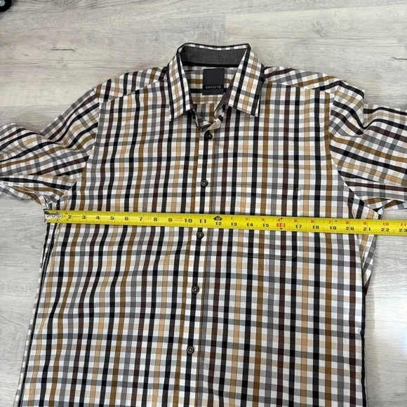 Orvieto Men's Long Sleeve Checkered Button Down Shirt in Neutral Tones Size M - Picture 11 of 17